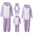 thumbnail image 4 of Shadoumai Family Matching Fleece Hooded Pajamas Fuzzy Christmas Onesie Pajamas Jumpsuits One Piece Zipper Hooded Warm Sherpa Romper Sleepwear Cute Playsuit, 4 of 5