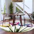 thumbnail image 4 of Colorful Tulip Round Area Rug 5 FT, Non Slip Bedroom Rugs, Farmhouse Luxury Flowers Botanical Washable Soft Circular Carpet Non-Shedding Floor Mat for Kitchen Dining Room Foyer Balcony Dorm, 4 of 8
