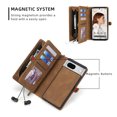 thumbnail image 3 of Allytech Detachable Magnetic Wallet Case for Google Pixel 7 with Wrist Strap, Large Capacity Luxury PU Leather Card Slots Zipper Cash Pocket Shockproof Protective Wallet Case - Brown, 3 of 9