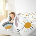 thumbnail image 5 of Manfei Boho Rainbow Sun Bedding Comforter Set,Graffiti Artistic Twin Comforter Sets,Brown White Bedding Set For Girl Boys,Breathable Home Decor Reversible,2pcs, 5 of 9