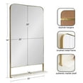 thumbnail image 2 of Kate and Laurel Chadwin Rectangle Wall Mirror with Shelf, Gold 20x34, 2 of 9
