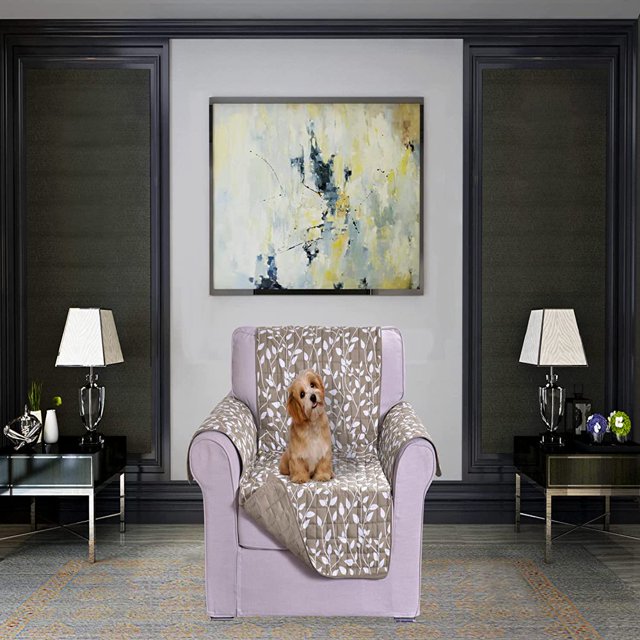 CHOK 2024 Housse de Sofa Réversible Résistante à l'Eau Protège-Meubles Housses de Canapé pour Animaux Smart Leaf Sofa Surdimensionné Noir