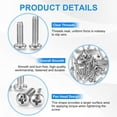 thumbnail image 2 of Uxcell 50-Pack 6-32x3/8 Tornillos de máquina de cabeza plana de acero inoxidable 304, tornillos totalmente roscados para muebles, plateado, 2 of 7