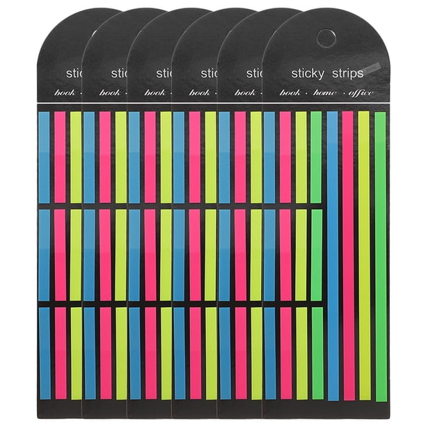 Juego de 6 pestañas para anotar libros, cintas resaltadoras, tiras resaltadoras largas y cortas.