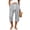 Gray, variant on Capri Pants Women Relaxed Fit Waffle Knit Capris Elastic Drawstring Waist Side Pocket Summer Vacation Casual Cropped Trousers