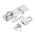 thumbnail image 1 of Uxcell 3'' Cerradura de hasp con llave diferente de 3'' con tornillos de candado, plateado, 1 of 6