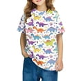 thumbnail image 2 of Jamicy T-Shirts à Manches Courtes pour Enfants Cadeau pour Filles Hauts pour Enfants Été T-Shirts à Manches Courtes Blouses à Col Rond pour Dames Hauts Courts Décontractés, 2 of 4
