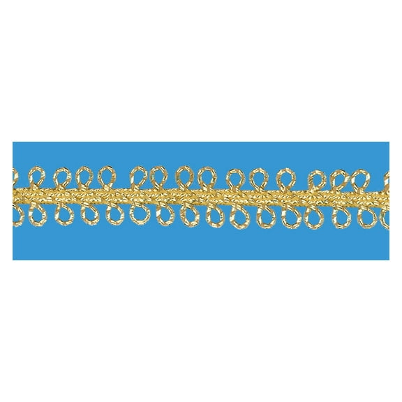 GOLD 3/8 INCH METALLIC DOUBLE LOOP