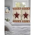 thumbnail image 3 of Red Texas Star Rustic Bathroom Window Curtain, Farmhouse Berry Brown Wooden Light Filtering Coffee Kitchen Curtains, Bedroom Living Room Curtains 2 Panel 84"x54", 3 of 6