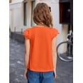 thumbnail image 6 of Arshiner Girls Summer Tops Short Sleeve Square Neck Lace Openwork Pleated Blouse Tunic Tops, 6 of 6