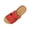Summer Sandals # Red, variant on Plus Size Thick Sole Sandals for Women Open Toe Casual Slip On Slides Summer Cutout Stylish Beach Walking Sandal