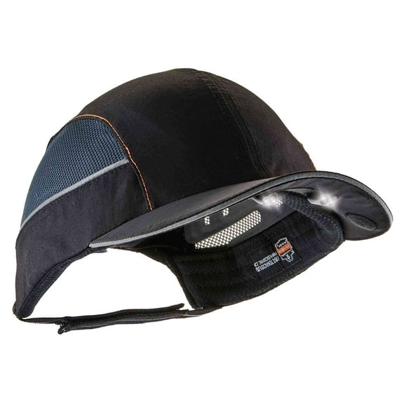 Ergodyne Skullerz® 8960 Bump Cap w/ LED Lighting Technology, Black, Short Brim