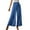 ZB Blue, variant on Womens Pants Solid Color with Pocket Elastic Waist Ninth Pants Lightweight Black Womens Trousers L