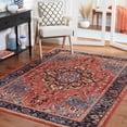 thumbnail image 3 of SAFAVIEH Riviera Ellie Medallion Polyester Machine Washable Area Rug, Red/Blue, 4'5" x 6', 3 of 13
