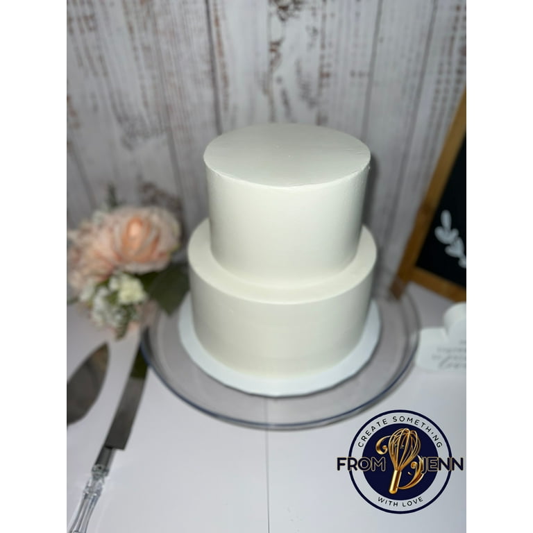 Made-to-Order 2 Tier Faux Display Cake, 8” Tall Ivory Wedding Cake