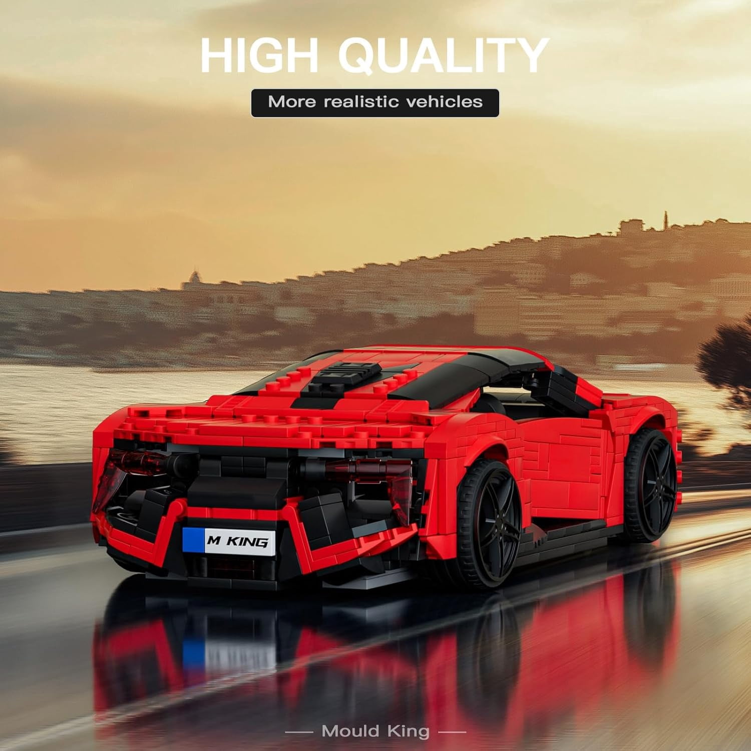 Car Building Sets, 1:12 Scale Red Sports Vehicle Model, 10117 Collectible Toys Building Kits, Build and Display Construction Set for Adults Aged 14+ (1311 Pieces)
