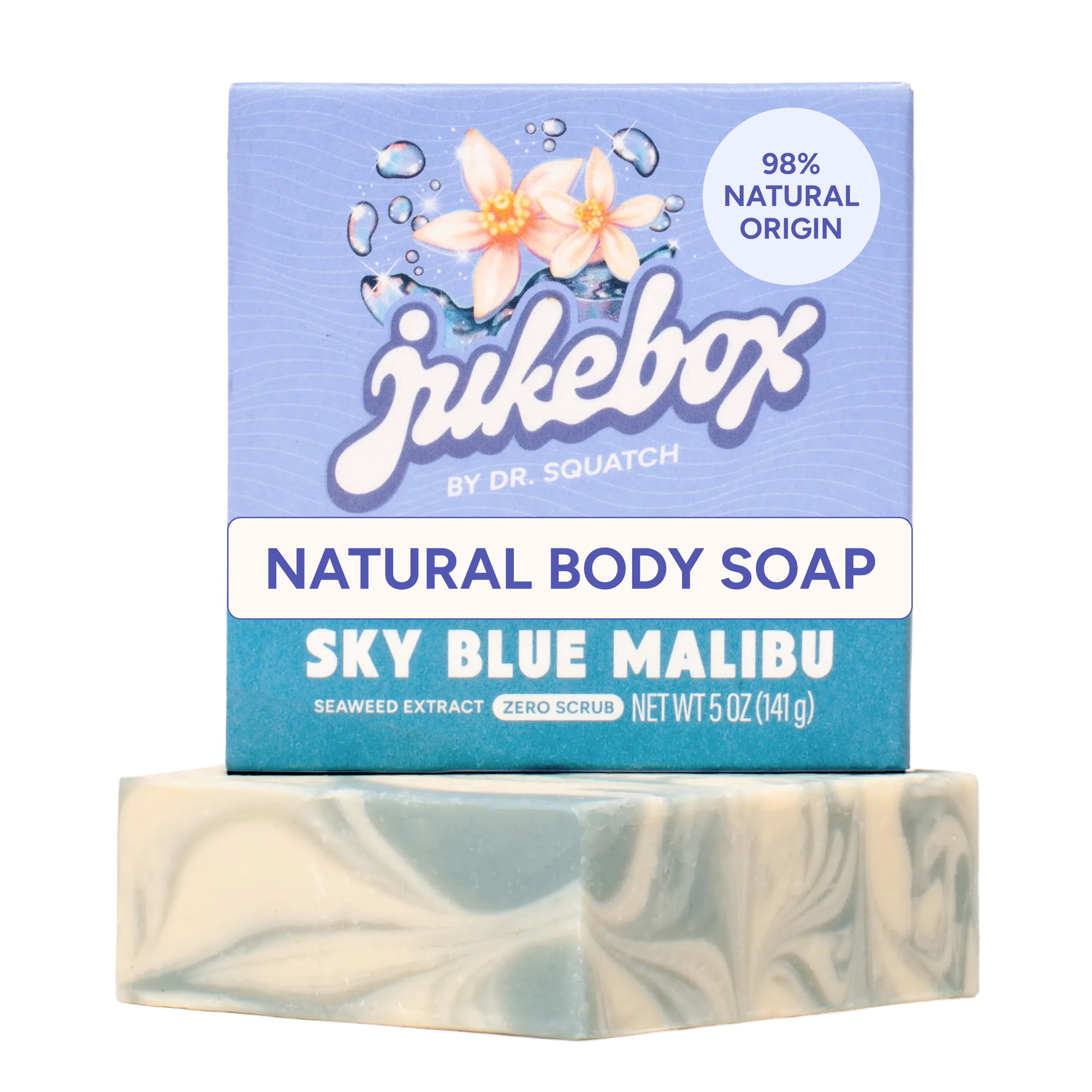 Jukebox Womens Bar Soap, Natural Bar Soap for Women, Sky Blue Malibu, 5 Oz