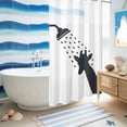 thumbnail image 5 of No Hook Shower Curtain, Giraffe Showering Shower Curtains for Bathroom with See Through Top Window, Modern Abstract Art Funny Animals Waterproof & Washable Bath Curtain Small Stall 36"x78", 5 of 9