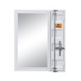 thumbnail image 1 of "Espejo de tocador de metal de estilo industrial con almacenaje empotrado en la puerta, blanco" Benzara Inc BM204607, 1 of 2