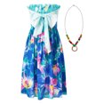 thumbnail image 1 of zdhoor Robe d'Été de Plage pour Fête Enfants Filles Bohème à Imprimé Floral Sans Manches avec Collier Type D 160, 1 of 7