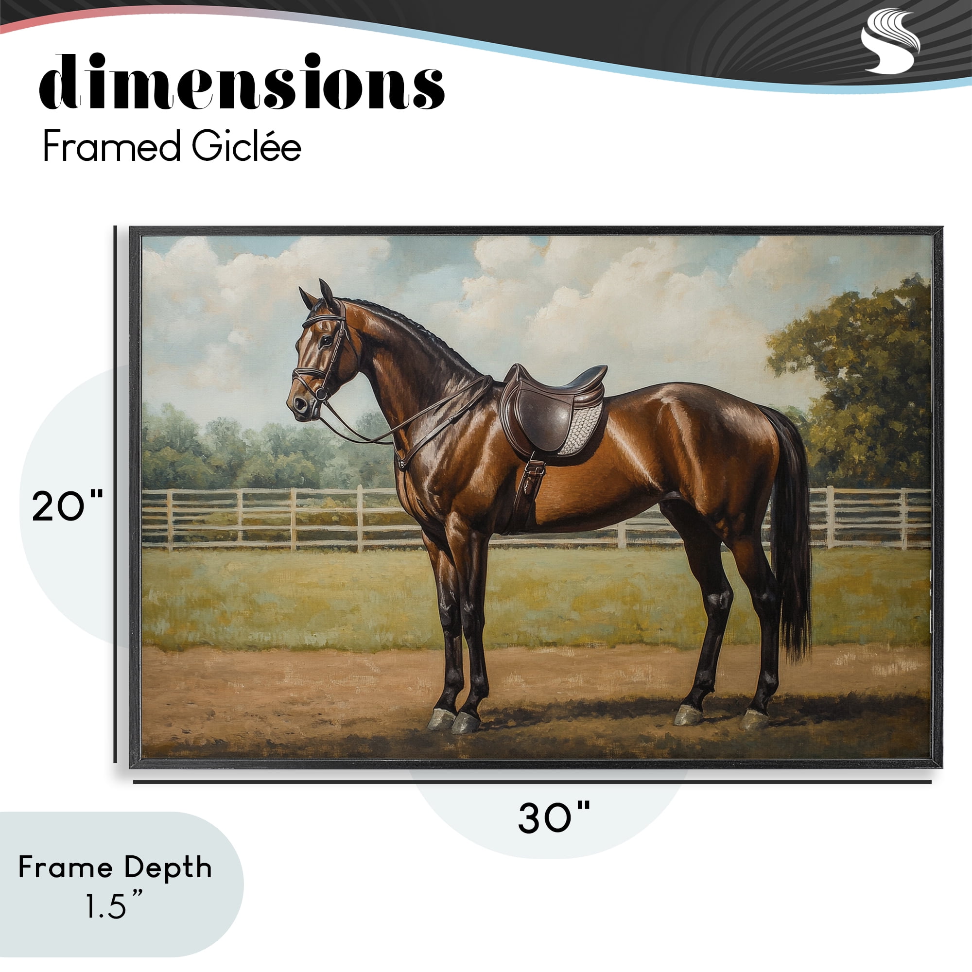 Stupell Industries Saddled & Ready For The Show Black Framed Giclee Art, design by Petal Prints Design