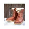 thumbnail image 4 of Bellella Ladies Snow Boots Mid-Calf Riding Boot Pull On Winter Booties Lightweight Bootie Work Warm Shoes Light Brown 5, 4 of 4