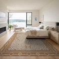thumbnail image 3 of ODIKA 9'x12' Washable Area Rug Table Print Cow Geometric Edging Boho Inspired Fake That Feel for Great Room, Indoor Concept, Large Living Low Pile, Flatwoven, 3 of 7