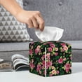 thumbnail image 6 of Yiaed Rose Flowers Print Tissue Box Cover, PU Leather Decorative Organizer for Tabletop, Bathroom, Car, Office Creative Decorative, 6 of 7