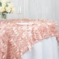 thumbnail image 4 of BalsaCircle 72x72 in Dusty Rose Taffeta Square Table Overlay 3D Leaves Petals Design Party Events Decorations Supplies, 4 of 8