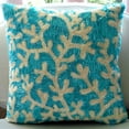 thumbnail image 2 of The HomeCentric Throw Pillow Covers, Decorative Blue Pillow Covers Pack of 2, 16x16 inch (40x40 cm) Silk Cushion Cover, Corals, Beach Style Zippered&nbsp;Toss Pillow&nbsp;Covers Easter - Aqua Ornate, 2 of 4