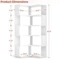 thumbnail image 3 of Corner Book Shelf, 6-Shelf Corner Bookshelf for Small Corner Spaces, L-Shape Bookcase Corner Display Shelf for Home Office, Living Room, Bedroom, White, 3 of 5