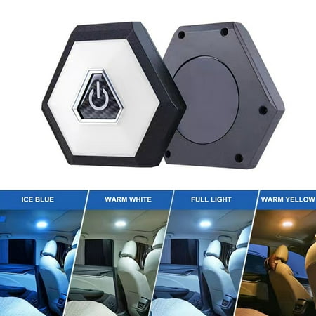 

TOTMOX Car LED Interior Reading Light with Magnetic 4 Color Ceiling Dome Roof Light Tail Box Light USB Rechargeable Universal for Trailer RV Camping Bedroom