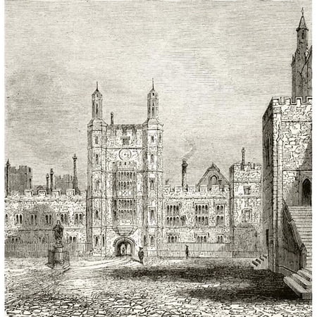 The School Yard At Eton College, Eton, Berkshire, England In The Nineteenth Century From The National & Domestic History of England by William Aubrey Published London Circa 1890 Poster Pri