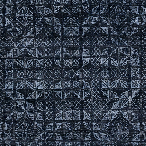 Ahgly Company Indoor Square Abstract Blue Abstract Area Rugs, 3' Square