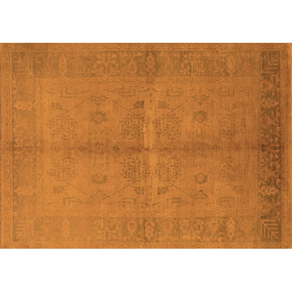 Ahgly Company Indoor Rectangle Oriental Orange Industrial Area Rugs, 6' x 9'