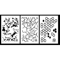 3PACK Gun Camo Paint Stencils 14" 10mil Camouflage Cracked Earth Hexacam Digital