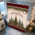 thumbnail image 6 of Dongrens Christmas Shower Curtain, Winter Xmas Tree Printed Waterproof Bath Curtain with Hooks for Bathroom Home Holiday Decor, 59x71 Inch, 6 of 6