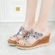 thumbnail image 5 of Mujeres damas cristal cuñas gruesas peep toe sandalias zapatillas zapatos Wmkox8yii  ytu2121, 5 of 9