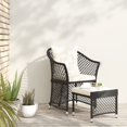 thumbnail image 1 of vidaXL 2 Piece Garden Lounge Set with Cushions Black Poly Rattan, 1 of 5
