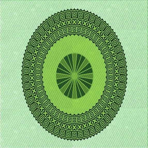 Ahgly Company Indoor Square Patterned Green Pepper Green Area Rugs, 7' Square