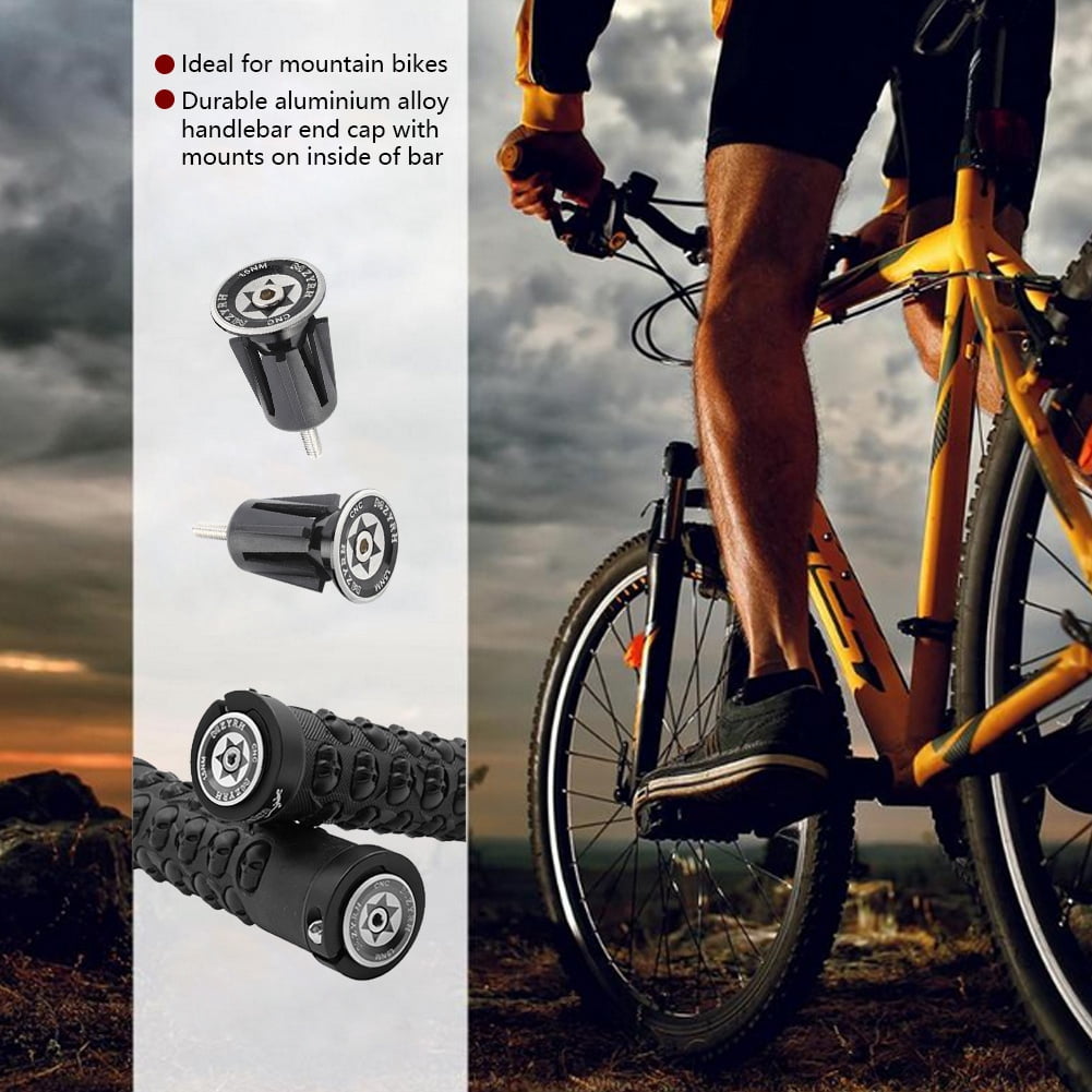A Pair Black Cycling Grips Bike Handbar Grip Mountain Bicycle Handlebar Bar End