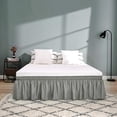 thumbnail image 5 of 1 pc Wrap Around Bed Skirts for Queen Beds 19" Drop Bedding Queen Elastic Bed Ruffle Adjustable Easy Fit Wrinkle & Fade Resistant Machine Washable for Queen King C-King Size Beds Silver Grey, 5 of 6