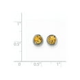 thumbnail image 2 of 14k White Gold 5mm Bezel Citrine Stud Earrings, Gem Ctw.0.94, 2 of 2