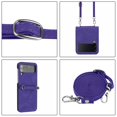 thumbnail image 3 of Crossbody Phone case for Samsung Galaxy Z flip 4 case with Adjustable Shoulder Strap for Samsung Z flip 4 Magnetic flip Cover Premium PU Leather Shockproof for women girls,
Purple, 3 of 5