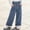 Blue, variant on Girls High Waisted Long Jeans Wide Leg Straight Solid Baggy Denim Pants Fall Winter Cute Loose Fit Denim Trousers Blue 9-10 Years