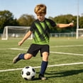 thumbnail image 6 of ITSAME Boys Girls Football Training Outfits Breathable V-Neck Top and Shorts 2-Piece Kids Soccer Uniform Set Green Size 4T, 6 of 9