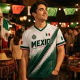 thumbnail image 5 of 2026 Mexico Soccer Jersey for Men, V Neck Short Sleeve Breathable Football Fan T Shirt, 5 of 6