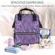 thumbnail image 5 of Disketp Lavender Flowers Mochila de Pañales de Gran Capacidad con Múltiples Bolsillos, Mochila de Viaje Multifuncional para Bebé, Unisex, Moderna y Resistente, 5 of 6