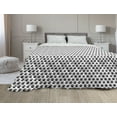 thumbnail image 1 of Paw Print Down Alternative Comforter, Modern Design Pattern of Animal Step Marks with Tiny Squares, Microfiber Quilt for All Season, 5 Sizes, Teal Ivory and Charcoal Grey, by Ambesonne, 1 of 3