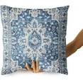 thumbnail image 4 of Boho Throw Pillow Covers 18x18 inch Set of 2 Blue Monaco Rug Persian Carpet Double Sided Pattern Cotton Soft Pillow Case Cushion Cover Pillowcase for Couch Sofa Bed Decorative, 4 of 6